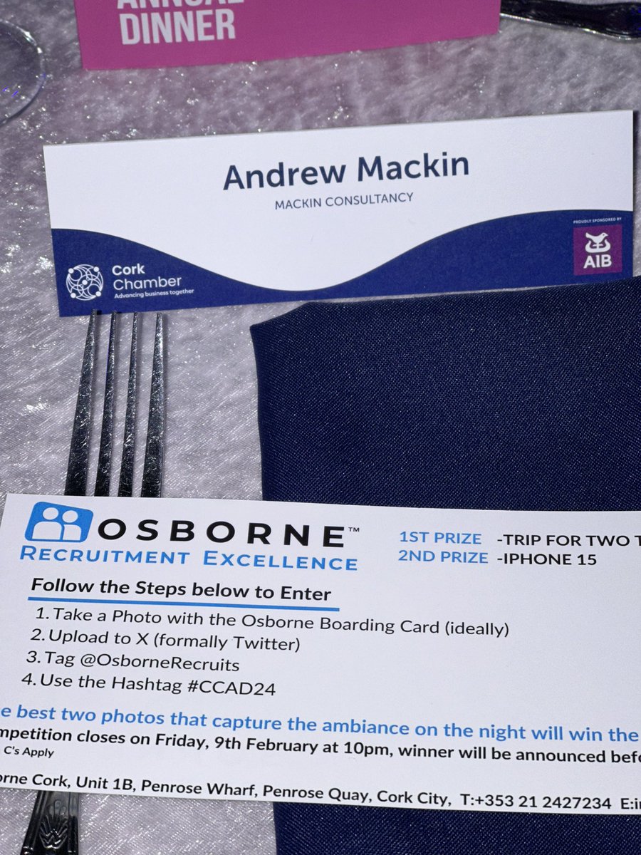 All set for a great evening at the <a href="/CorkChamber/">Cork Chamber</a> annual dinner. #CCAD24