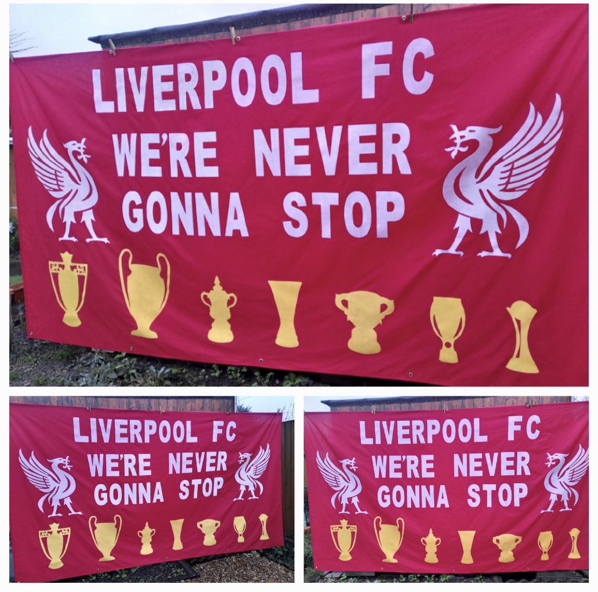 My new banner from Neil at <a href="/bannersflags22/">Banners And Flags</a> 🤩 Great workmanship, great service, quick turnaround, couldn’t be more helpful, and an all round top lad 👍 Highly recommend and hope to have a beer with him on one of my future trips over. Up The Reds 🔴⚪️🟡