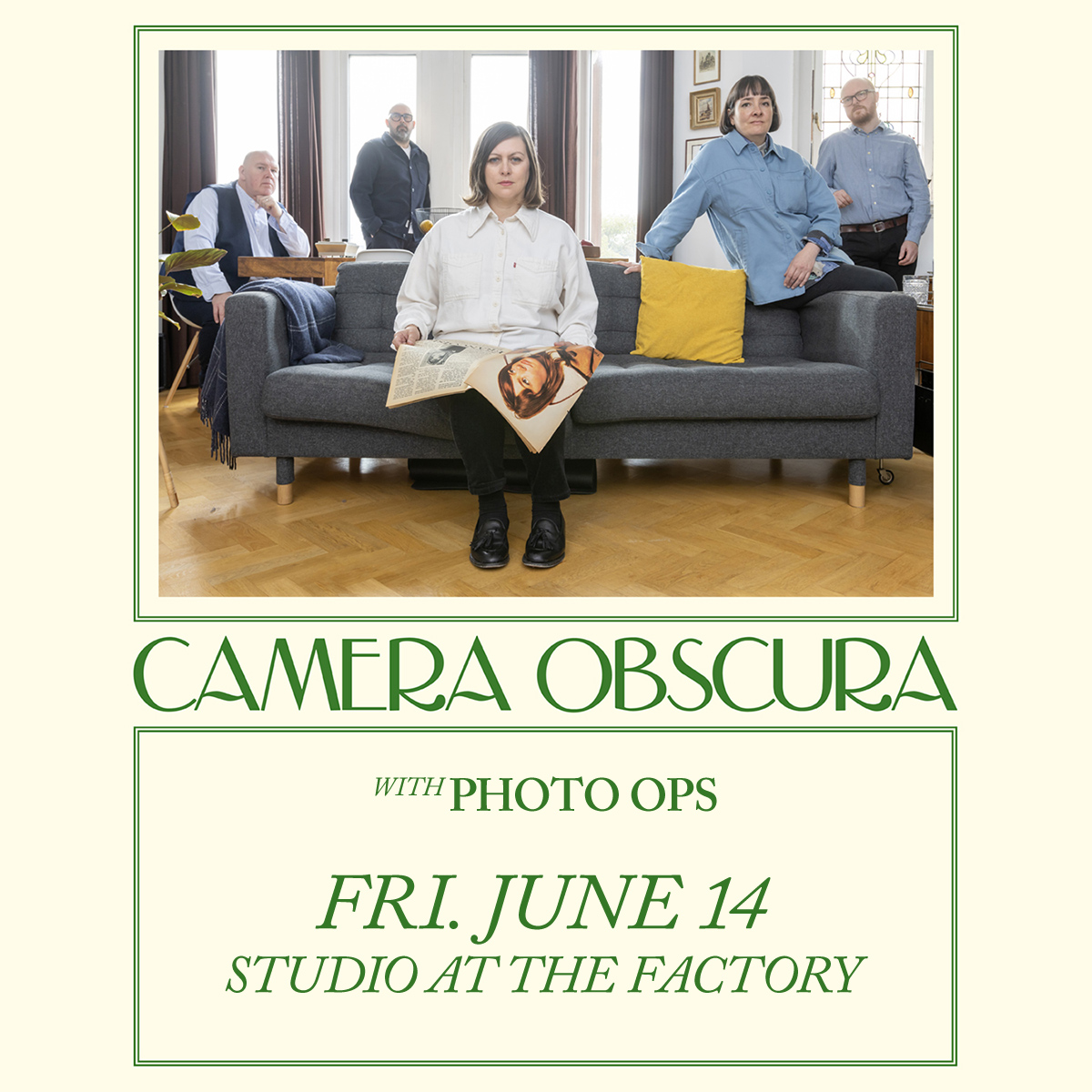 SUPPORT ANNOUNCED: <a href="/photoopsmusic/">Photo Ops</a> is joining @cameraobscuraband on stage at 
<a href="/studioatfactory/">The Studio at the Factory</a> ! Don't miss the show June 14, grab your tickets NOW!
