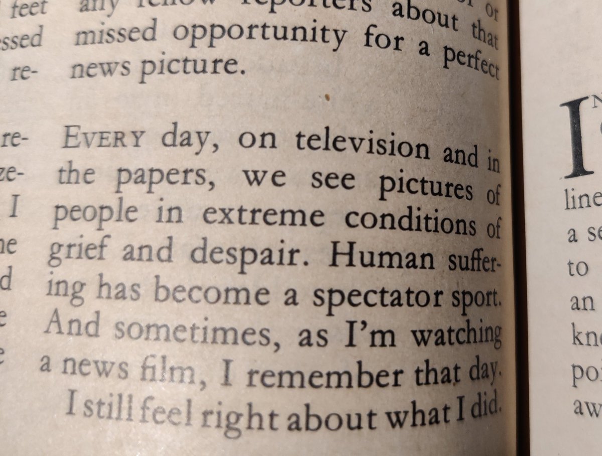 'Human suffering has become a spectator sport.'

Happened upon this in a 1977 issue of Reader's Digest! So, let's not blame it all on social media.