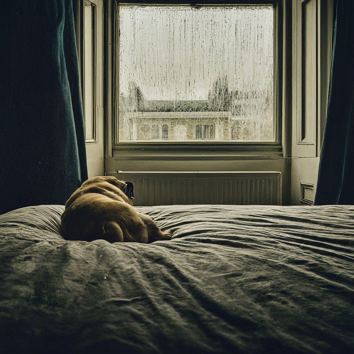 CharlieYenArt's tweet photo. Pug at rest by the windowpane, where gentle rains whisper again.
Peace unfolds in morning's claim,
each droplet hums a silent name.
#ImageFX #QuietMorning #LabsGoogle
#PugArt #AIArt #Gemeni #Pug #London #Drizzy https://t.co/h853XpG9ac