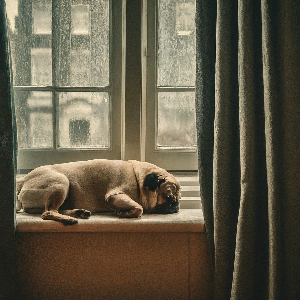 CharlieYenArt's tweet photo. Pug at rest by the windowpane, where gentle rains whisper again.
Peace unfolds in morning's claim,
each droplet hums a silent name.
#ImageFX #QuietMorning #LabsGoogle
#PugArt #AIArt #Gemeni #Pug #London #Drizzy https://t.co/h853XpG9ac