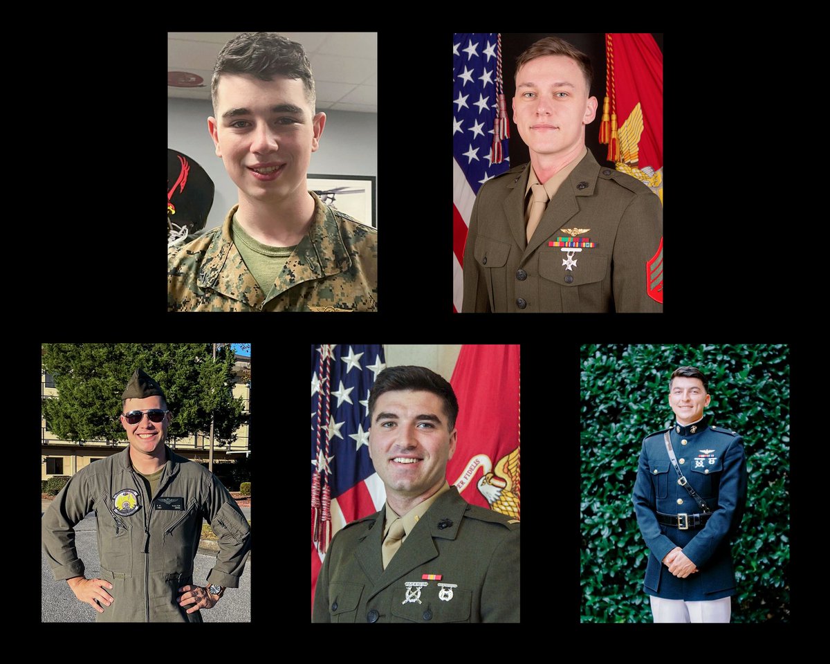 The five deceased Marines from the CH-53E helicopter mishap on February 6, 2024, have been identified. Lance Cpl. Donovan Davis Sgt. Alec Langen Capt. Benjamin Moulton Capt. Jack Casey Capt. Miguel Nava Additional information can be found at: 3rdmaw.marines.mil/News/Press-Rel…