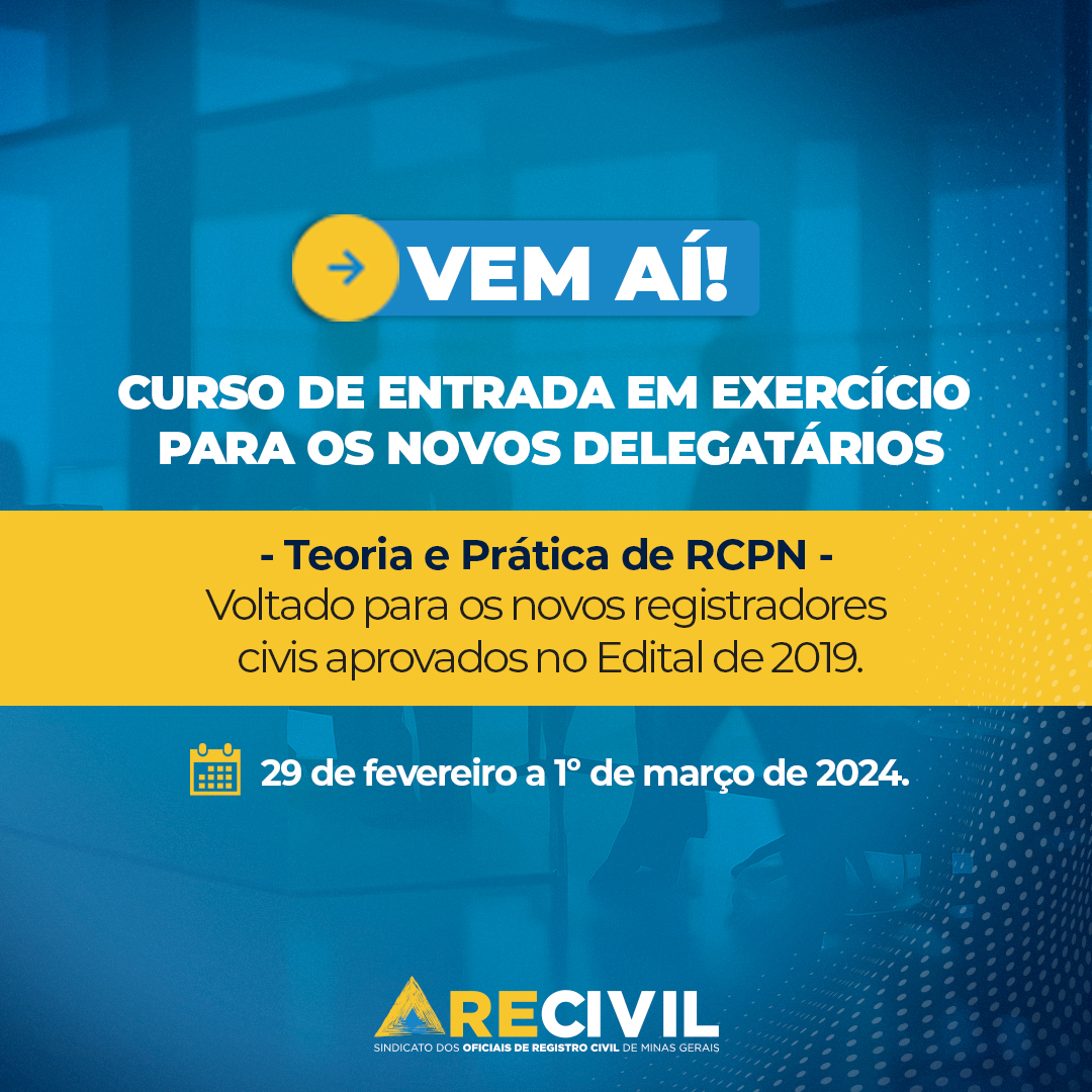 recivil_'s tweet photo. 📆SALVE THE DATE!

Nos dias 29 de fevereiro e 1º de março, o Recivil realiza o Curso de Entrada em Exercício para os Novos Delegatários, voltado para os registradores civis aprovados no Edital de 2019. 

Breve, mais informações pelas nossas redes sociais. https://t.co/zeRjnhKBSL