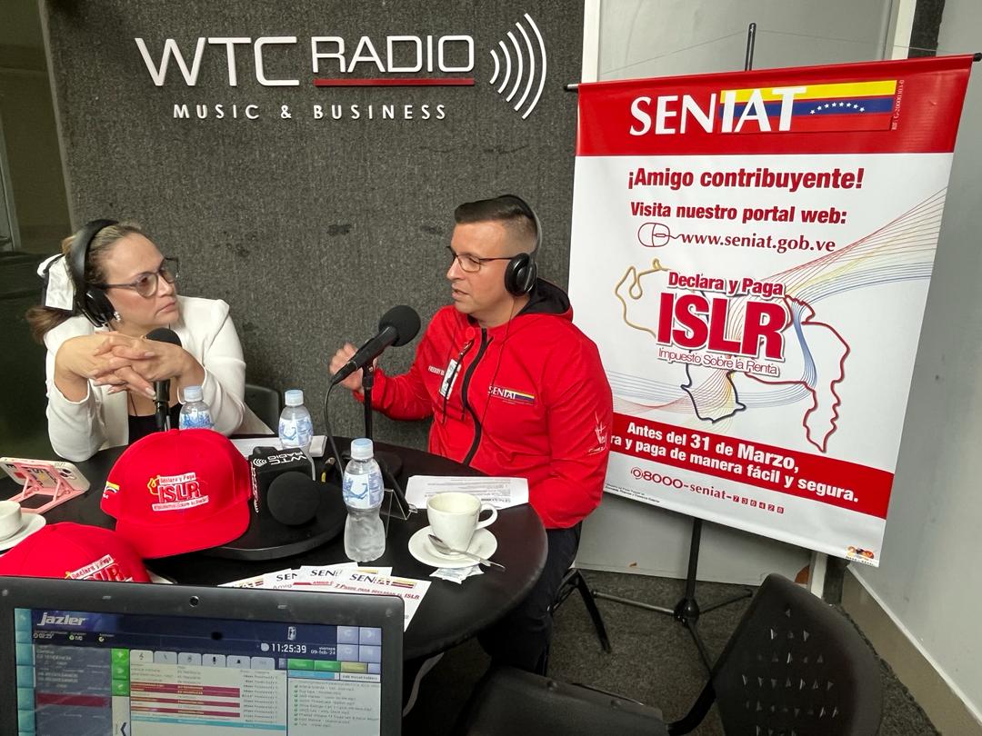 SENIAT_Oficial's tweet photo. Gerente de Región Central, Freddy Martínez en entrevista radial a través de Radio WTC, invita a los contribuyentes a cumplir con la declaración y pago del #ISLR antes del 31 de marzo. https://t.co/LN3D2S8dn0