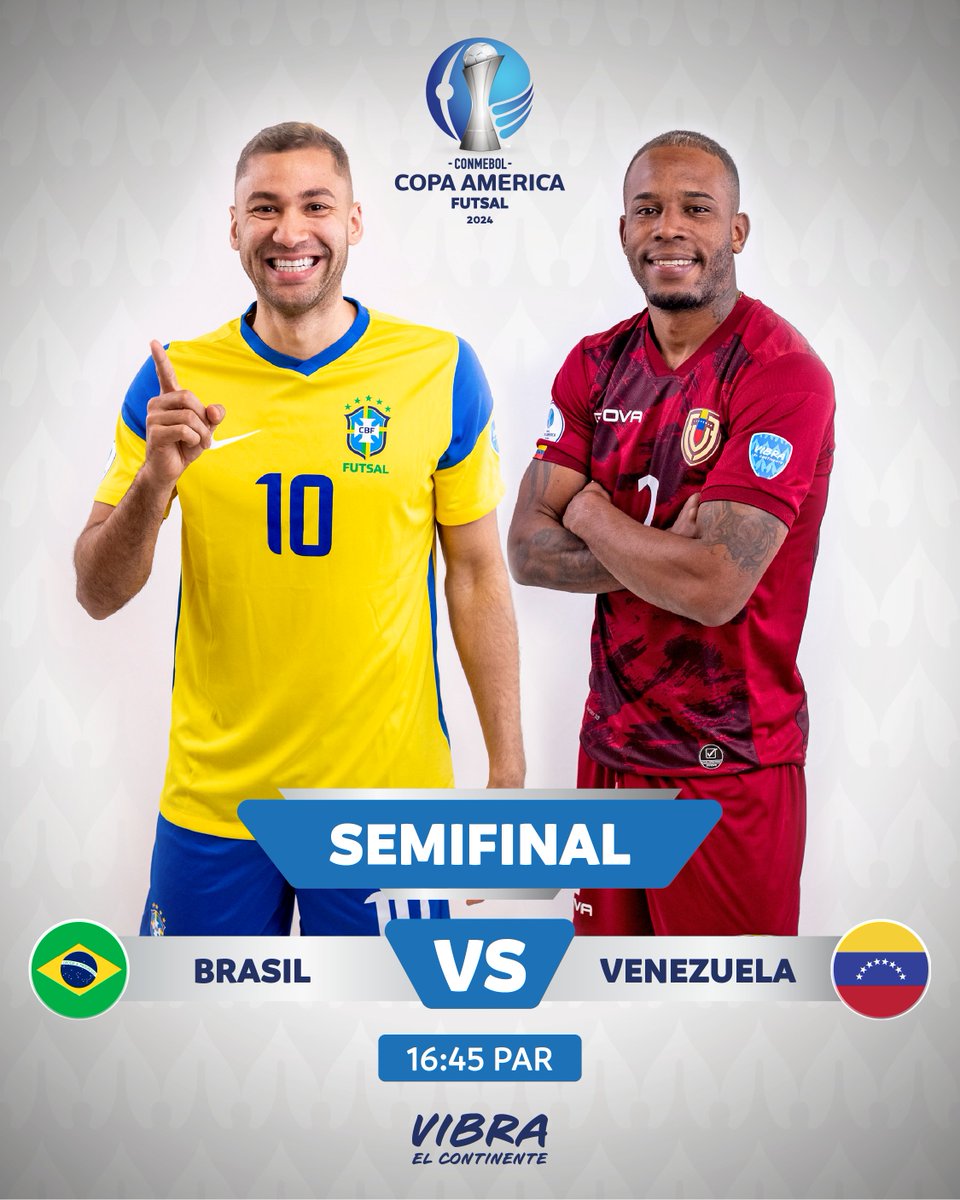 🏟️ A primeira semifinal começa! | ¡Inicia la primera Semifinal! 

@CBF_Futsal 🇧🇷 🆚 🇻🇪 @SelevinoTinto

#VibraElContinente #VibraOContinente #CAFutsal