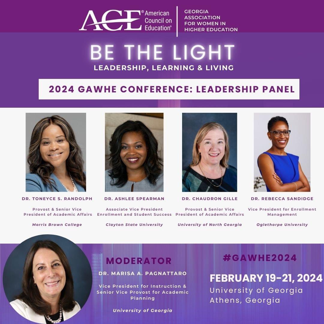 We are excited to announce our Leadership Panelist and Moderator for GAWHE 2024! Join us at the <a href="/universityofga/">UGA</a> on February 19th-21st to hear from women leaders across the state of Georgia!

Hope to see you there!  #GAWHE2024
