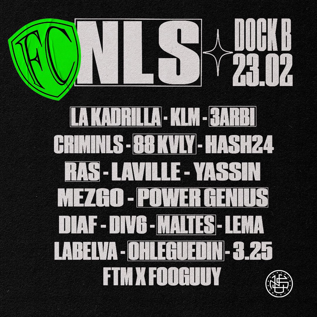 Rdv le 23.02 au @DockB_  pour le FC NLS 🔪🩸 🎫 : dice.fm/event/x3lqm-fc…