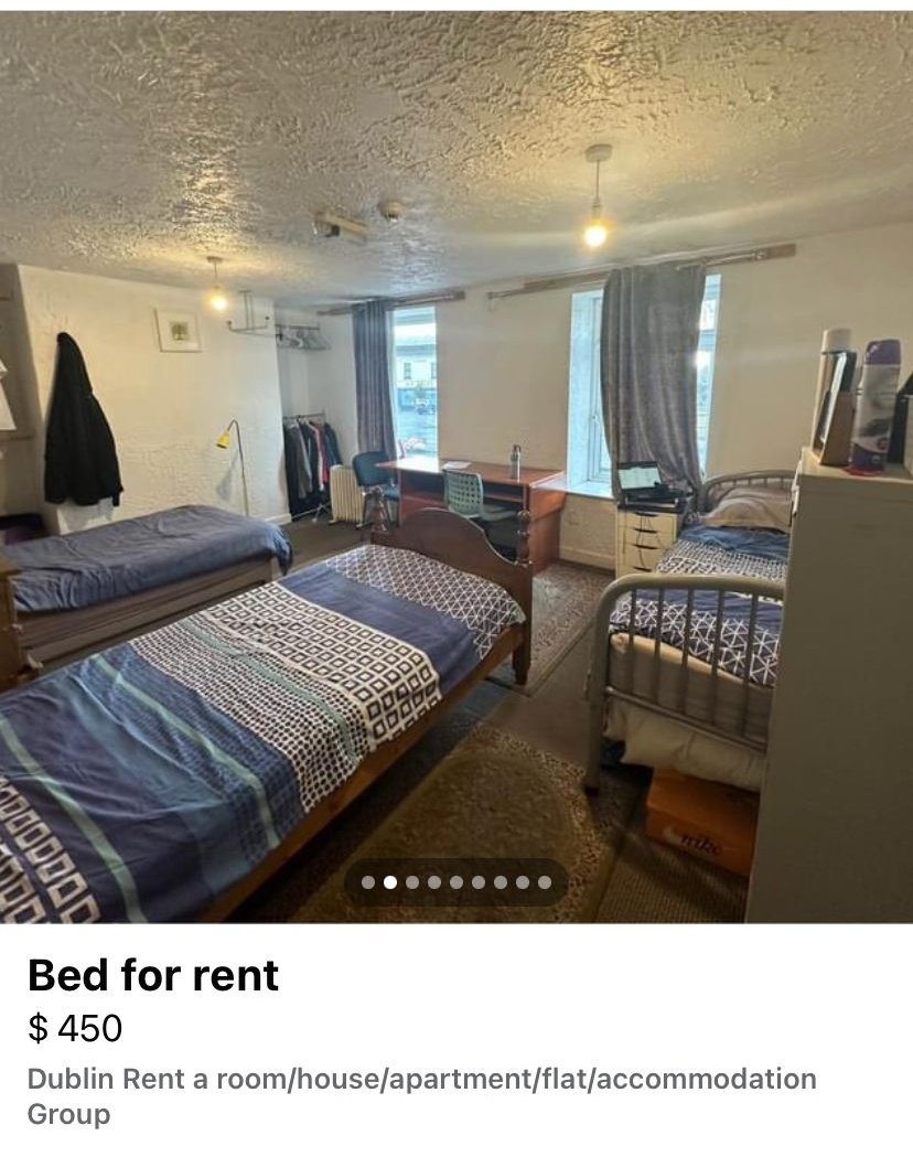 Generation Rent life in Ireland: This is unreal. 450 euro for a bed sharing bedroom with two others??!!