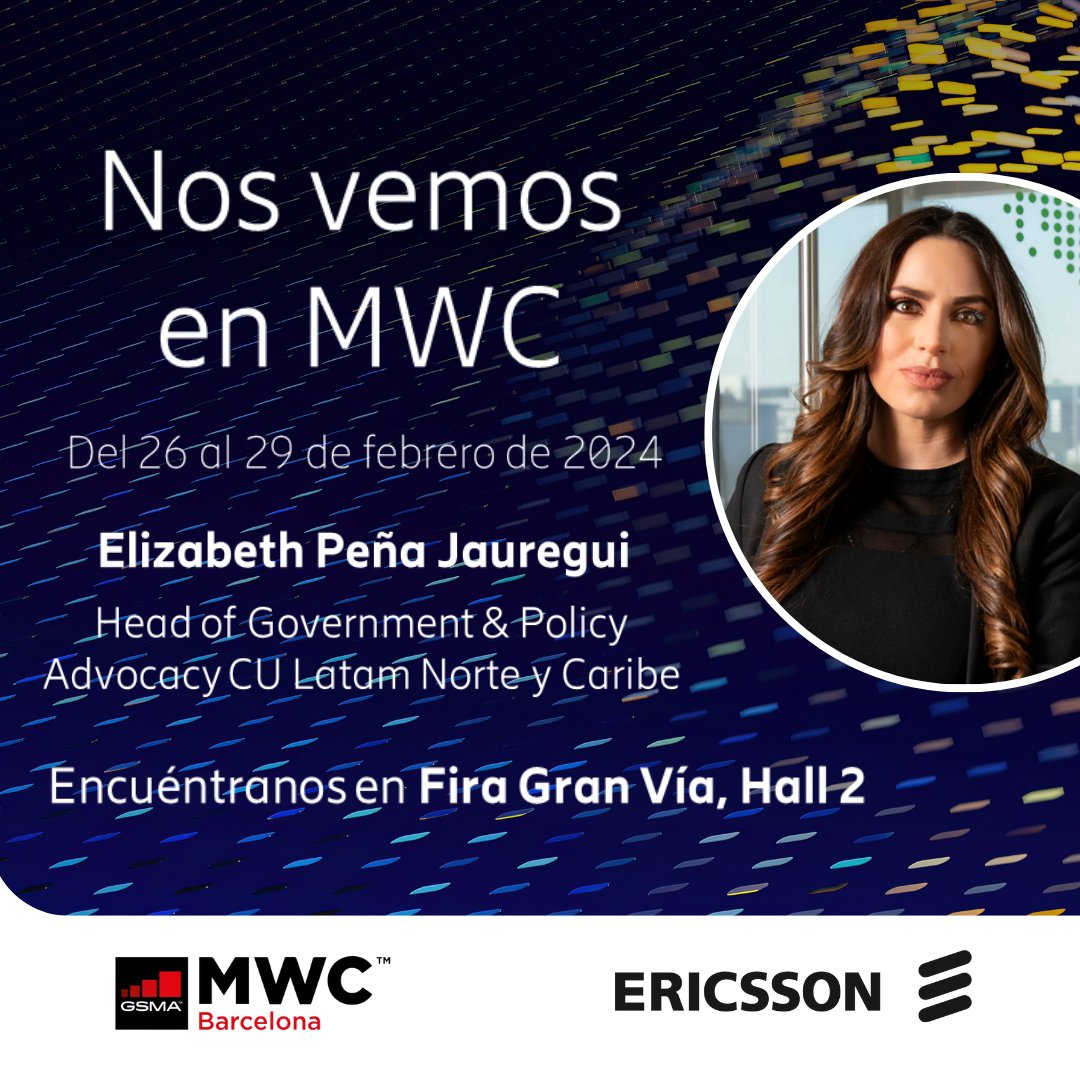 Les comparto que estaré representado a Ericsson en la próxima edición del MWC 2024 en Barcelona 📍 (26 de febrero – 29 de febrero) 🚀 Siempre con el gusto de compartir y dialogar acerca de las últimas innovaciones y casos de uso que están definiendo el futuro de la conectividad.