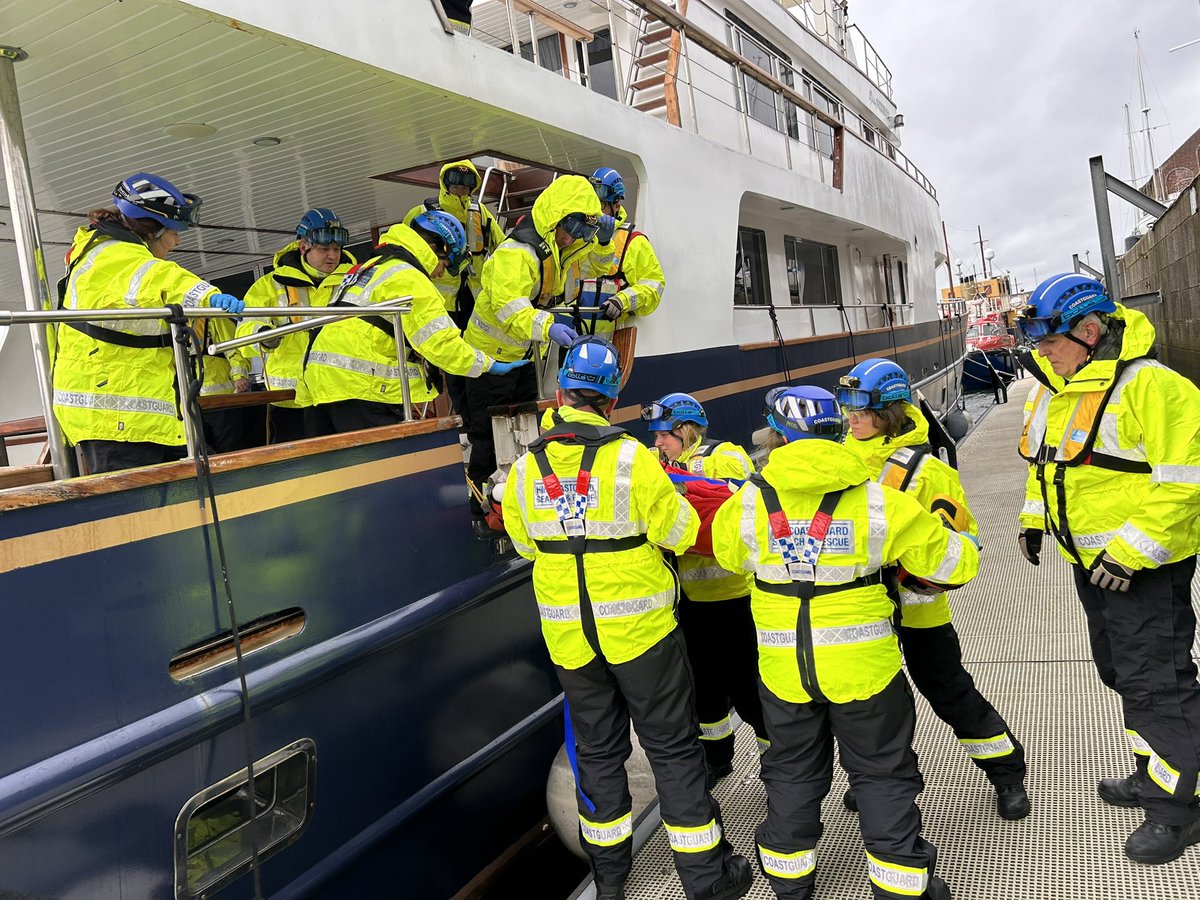 This week our Senior Officers at Greenock welcomed 12 new Coastguard Rescue Officers into the service who have just completed an intense week one of a three part foundation training course. 
Thanks to ‘The Spirit of Fortitude’ at <a href="/jwdmarina/">JamesWattDockMarina</a> for your hospitality
#999Coastguard