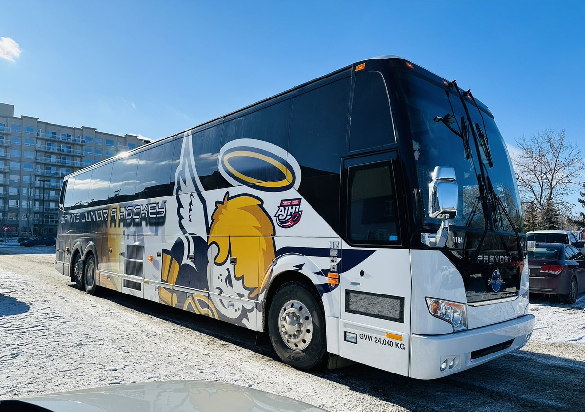 sgsaints's tweet photo. Okotoks bound!

#BCHL | #SaintsNation | @SilentRidesCC https://t.co/7atHBOrWCC