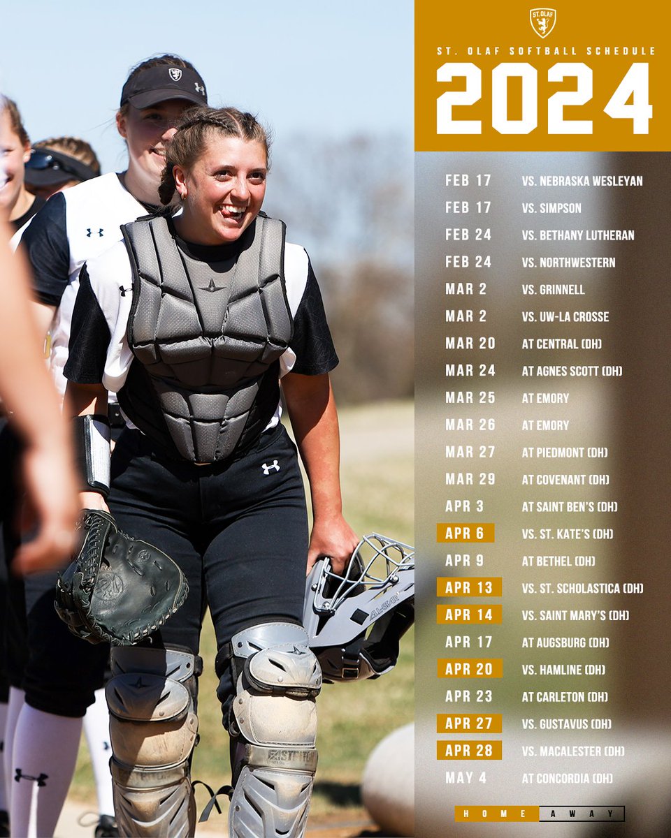 We're just over a week away from @StOlafSoftball's season opener! RELEASE: athletics.stolaf.edu/news/2024/2/9/… #UmYahYah | #OlePride | #d3sb