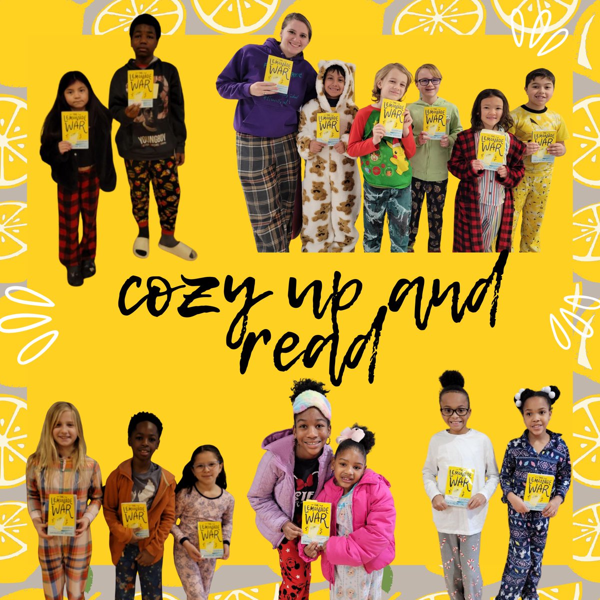 Today everyone got to "Cozy up and Read" with our pajamas and our #onebookoneschool, The Lemonade War.  #dualschool