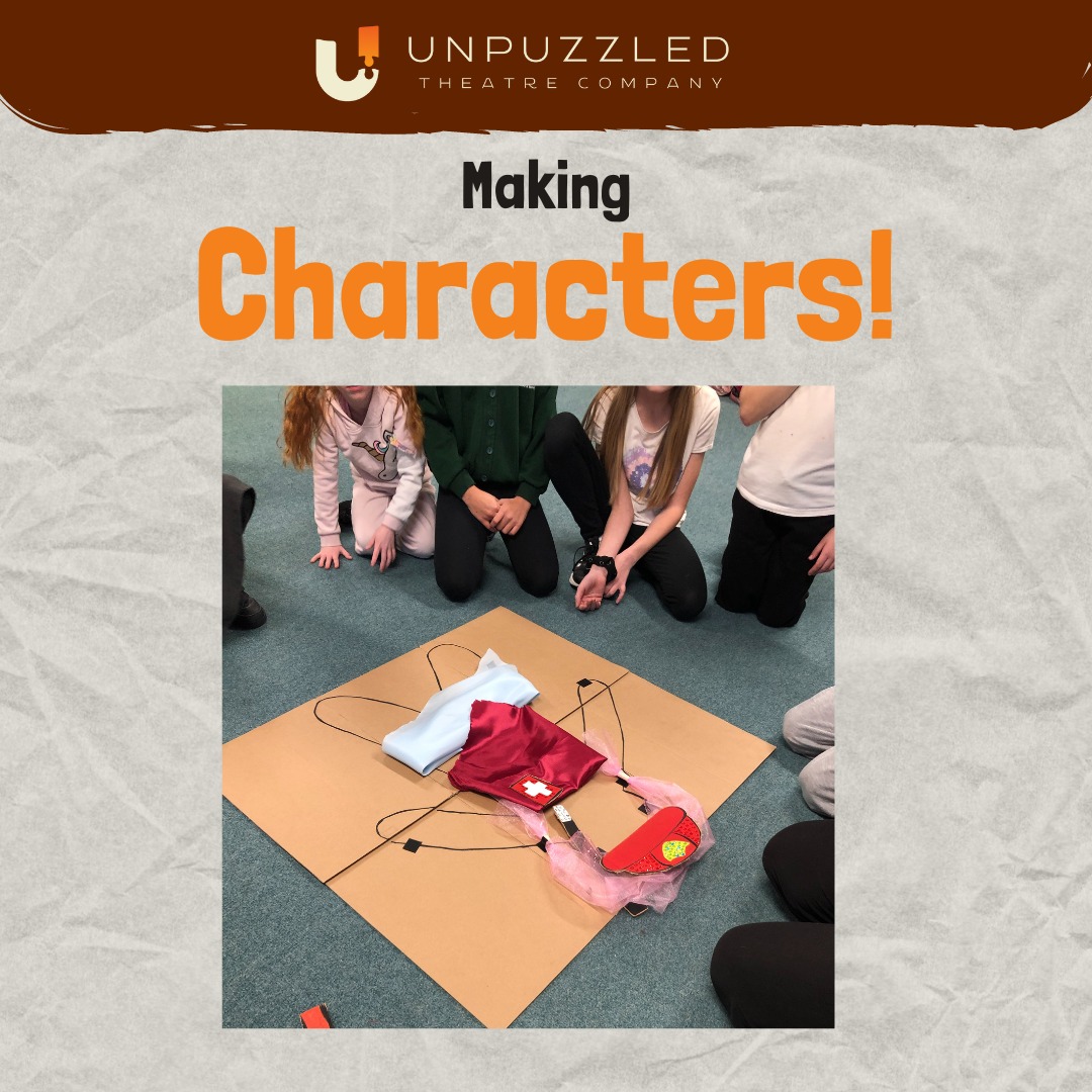 UnpuzzledTC's tweet photo. Youth Theatres update! Over the past few weeks, we've been focusing on character work at our clubs. Here is how we began our term! By playing around with different fabrics and props to create brand new and extra-ordinary characters. @EdwardsHallPri @hamsteljuniors @eastwoodprim https://t.co/JoviYWaM1x
