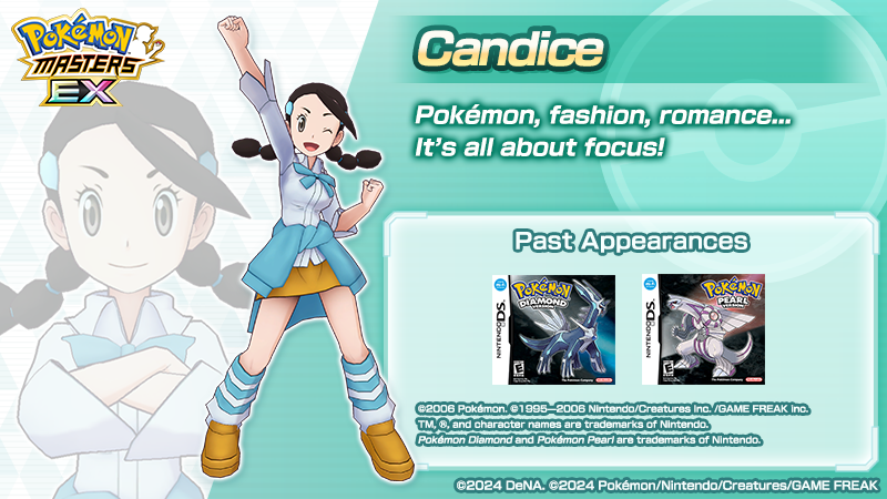 Let’s take a look at Candice, the focus of Story Event: Victor’s Cooking Class! 📝

This passionate Gym Leader has a fixation on focus! Unlike some other icy Gym Leaders, she admits she’s not great at being cold and distant.

#PokemonMasters