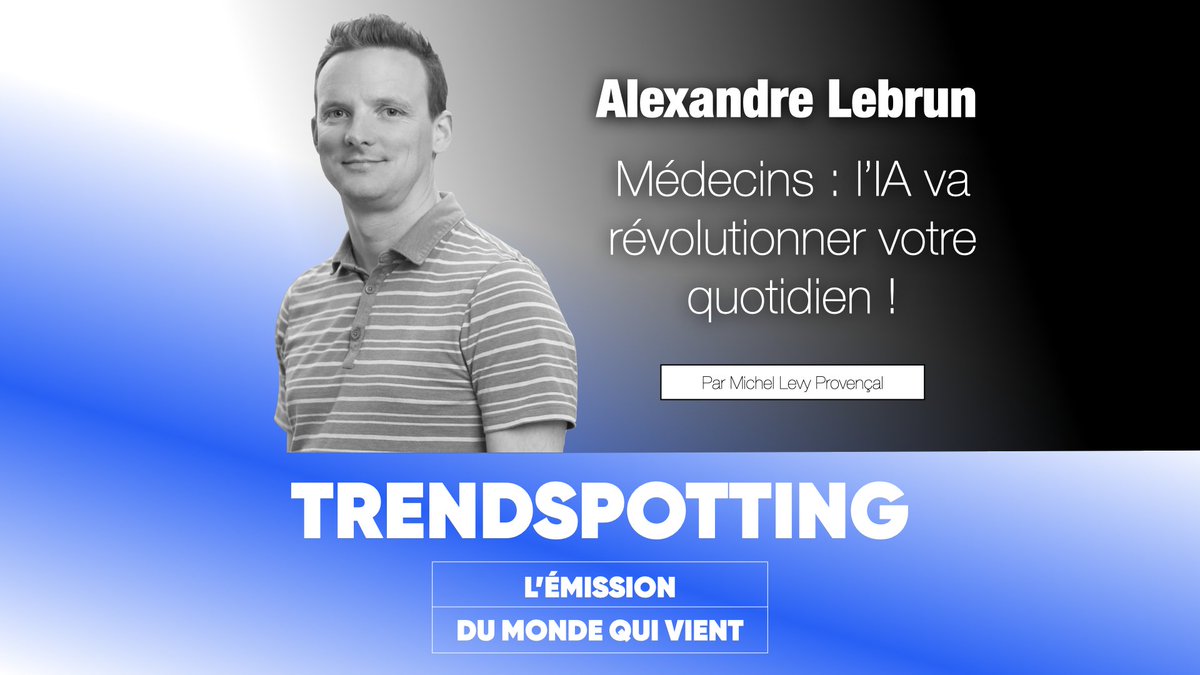 Michel Levy Provençal (@mikiane) on Twitter photo Cette semaine, dans TRENDSPOTTING, on découvre une application qui promet de transformer radicalement le quotidien des médecins.
J’accueille dans cet épisode, Alexandre Lebrun, <a href="/lxbrun/">Alex Lebrun</a> , ancien chercheur au laboratoire d'intelligence artificielle de Meta à Paris et cofondateur Cette semaine, dans TRENDSPOTTING, on découvre une application qui promet de transformer radicalement le quotidien des médecins.
J’accueille dans cet épisode, Alexandre Lebrun, <a href="/lxbrun/">Alex Lebrun</a> , ancien chercheur au laboratoire d'intelligence artificielle de Meta à Paris et cofondateur