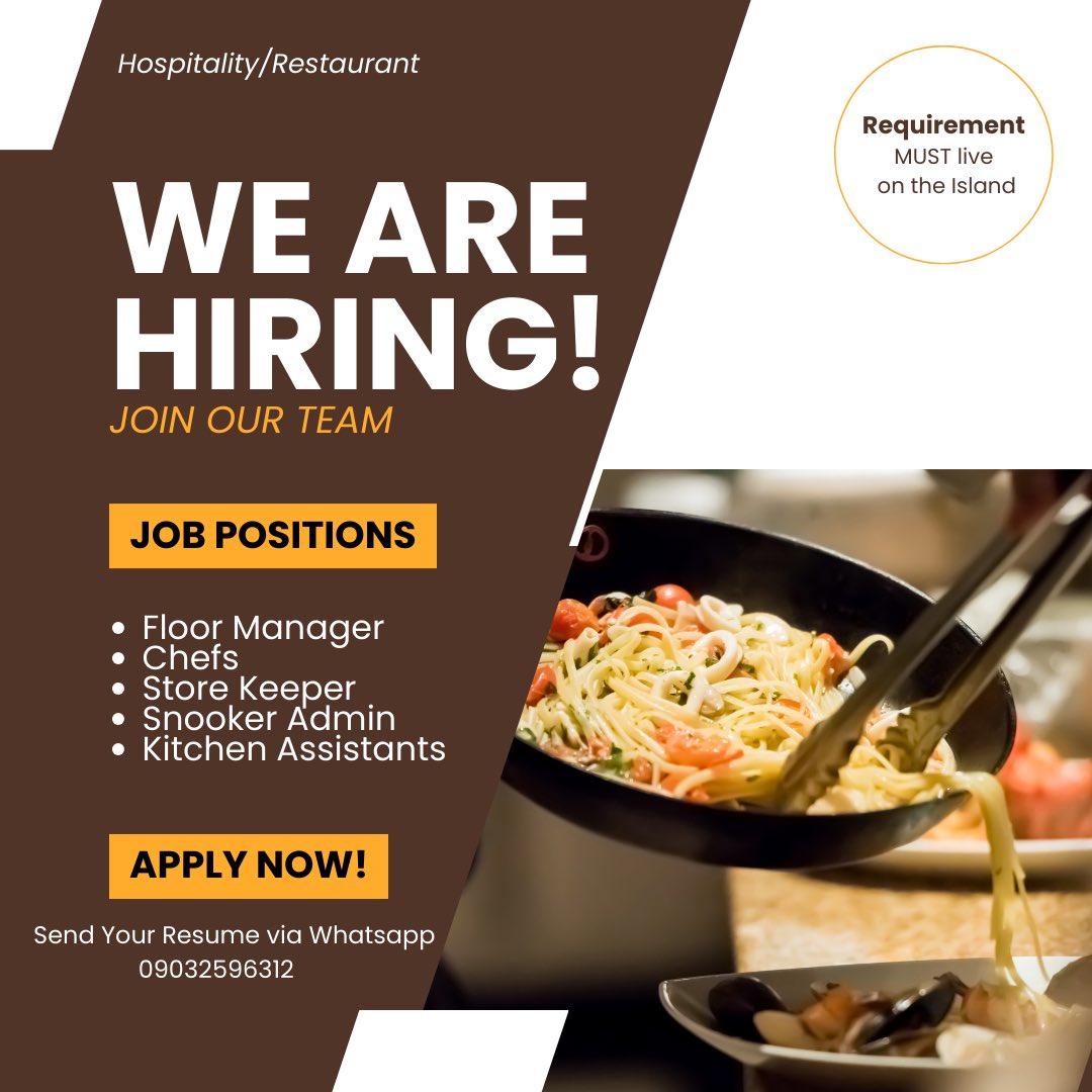 osato_ben's tweet photo. @amosuibk @the_internplace #HiringNow #HospitalityJobs #Lagos #restauranthiring https://t.co/a5Pn9LoAmG