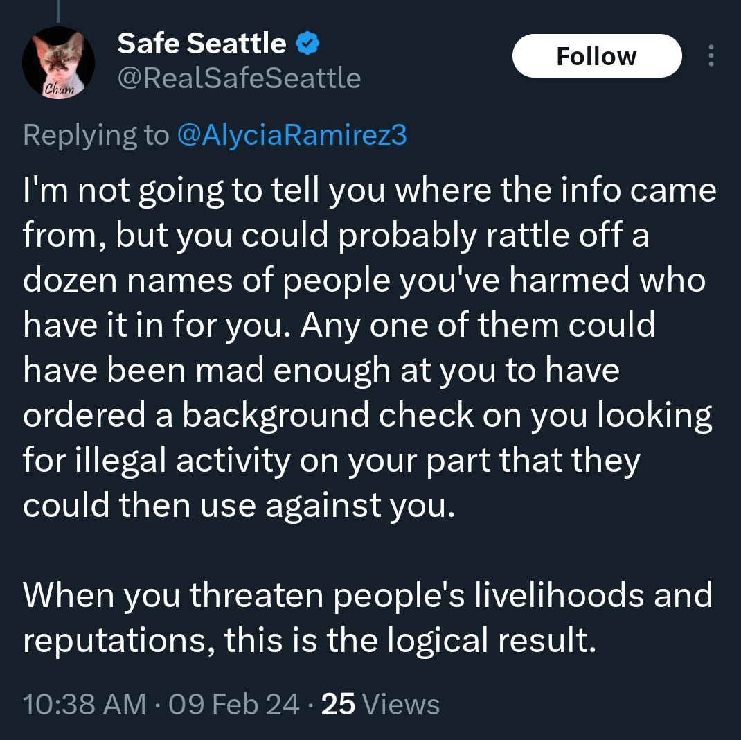 AlyciaRamirez3's tweet photo. When the leader of #SafeSeattleIsAHateGroup, casually admits to trying to blackmail you and your family members....
In 2020 David Preston posted the phone #'s, partial socials & addresses on his public database of myself & family members.
They've denied it until today. https://t.co/jaVsEB9HoG