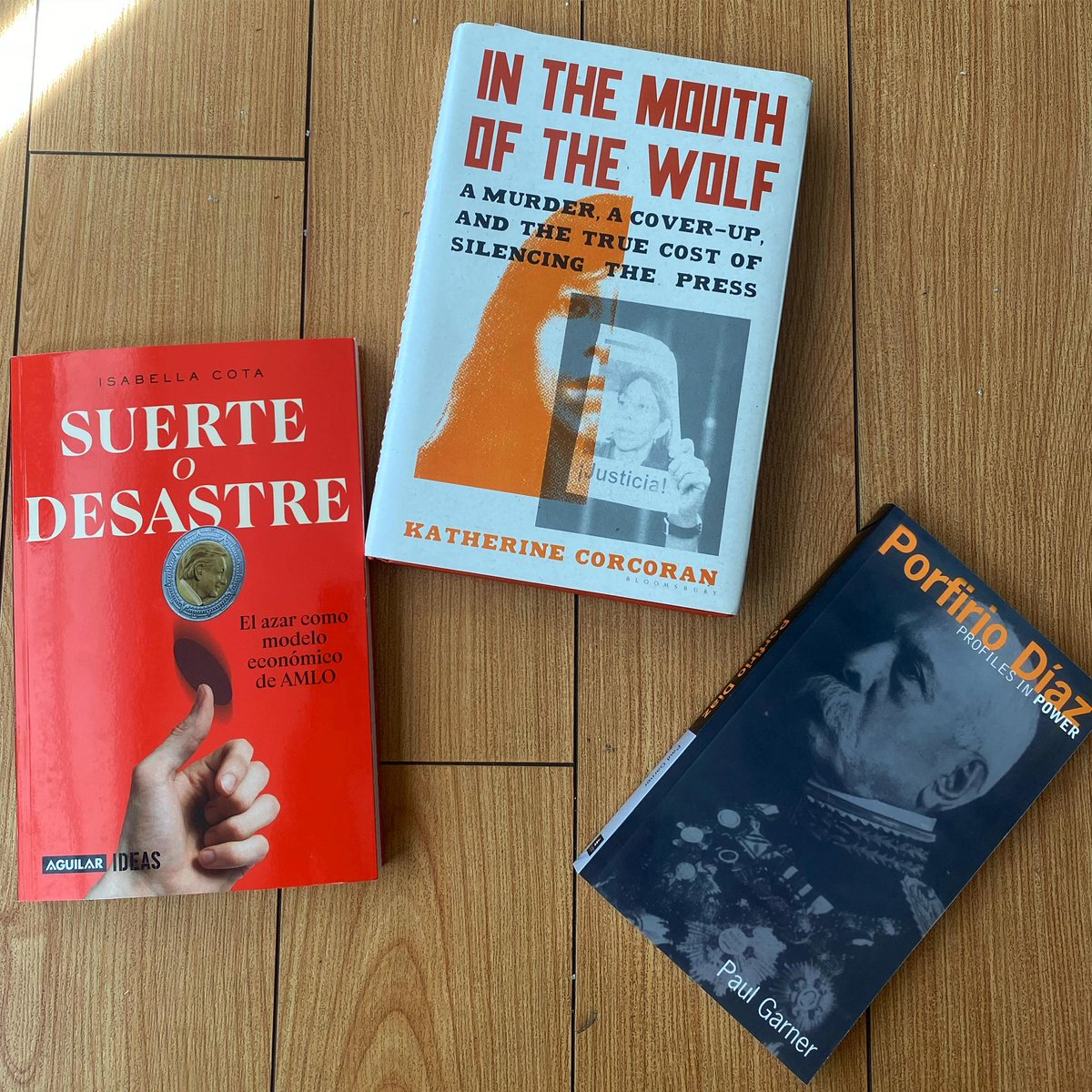 🇲🇽📚📖 The next few Mexico books I'm reading: @Isabella_CS's new book on Mexico's economy under AMLO, @kathycorcoran's book looking at journalist killings in Mexico, and Paul Garner's book about Porfirio Diaz.