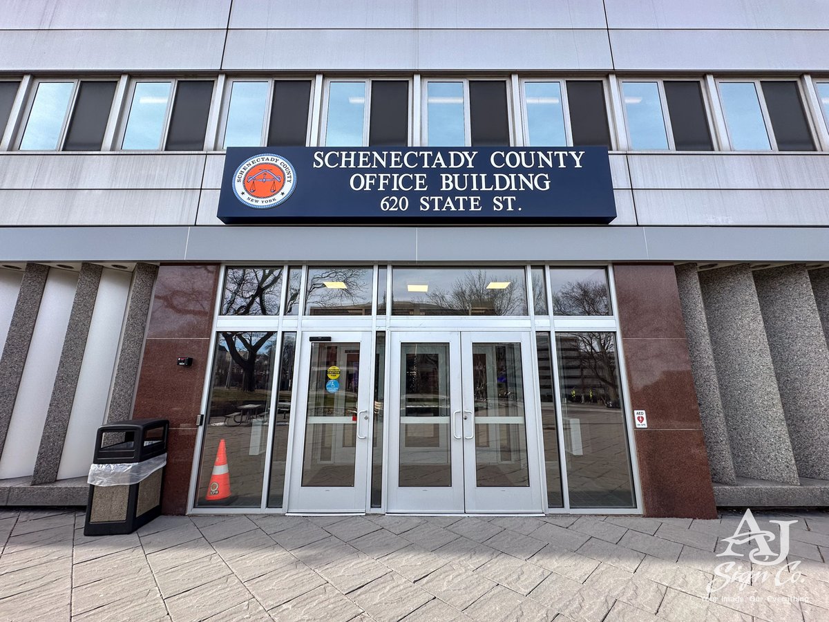 We are honored to have provided @schdycountyny with some brand new signage at their State Street office building! These stunning signs feature internal LED lighting and acrylic push through letters!
#SchenectadyCountyNY #AJSigns | #YourImageOurEverything