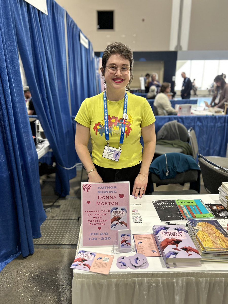 Come over to booth #942 & pick up these fresh 🥀Forbidden Flowers🥀 #awp24 #authorsigning @voiceluxpress @poetjohncompton @carmencornue @roflcoptermcgee #poetry #valentines