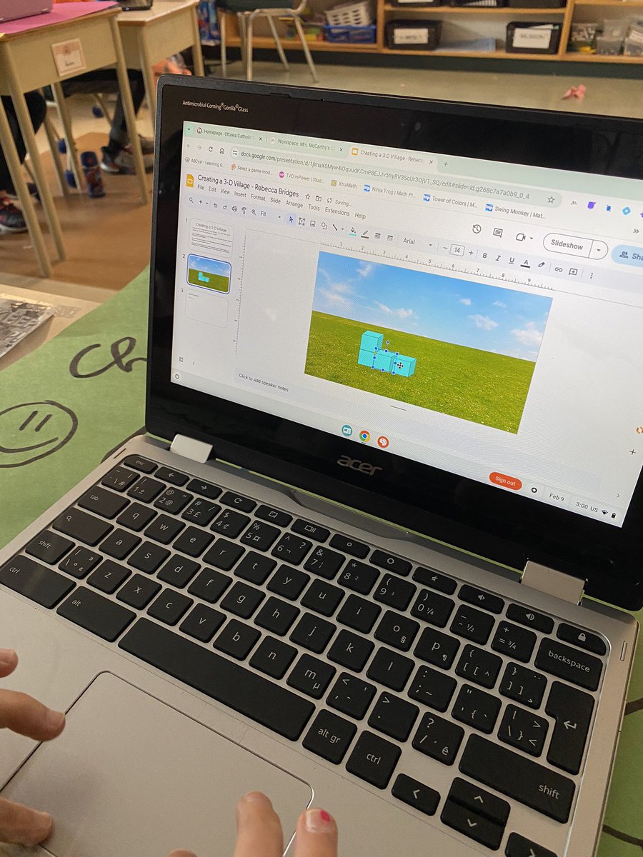We
Are creating 3-D villages on the computer! We will also write about our designs. Our criteria is to use at least 3x 3-D shapes and 3x2D shapes.
