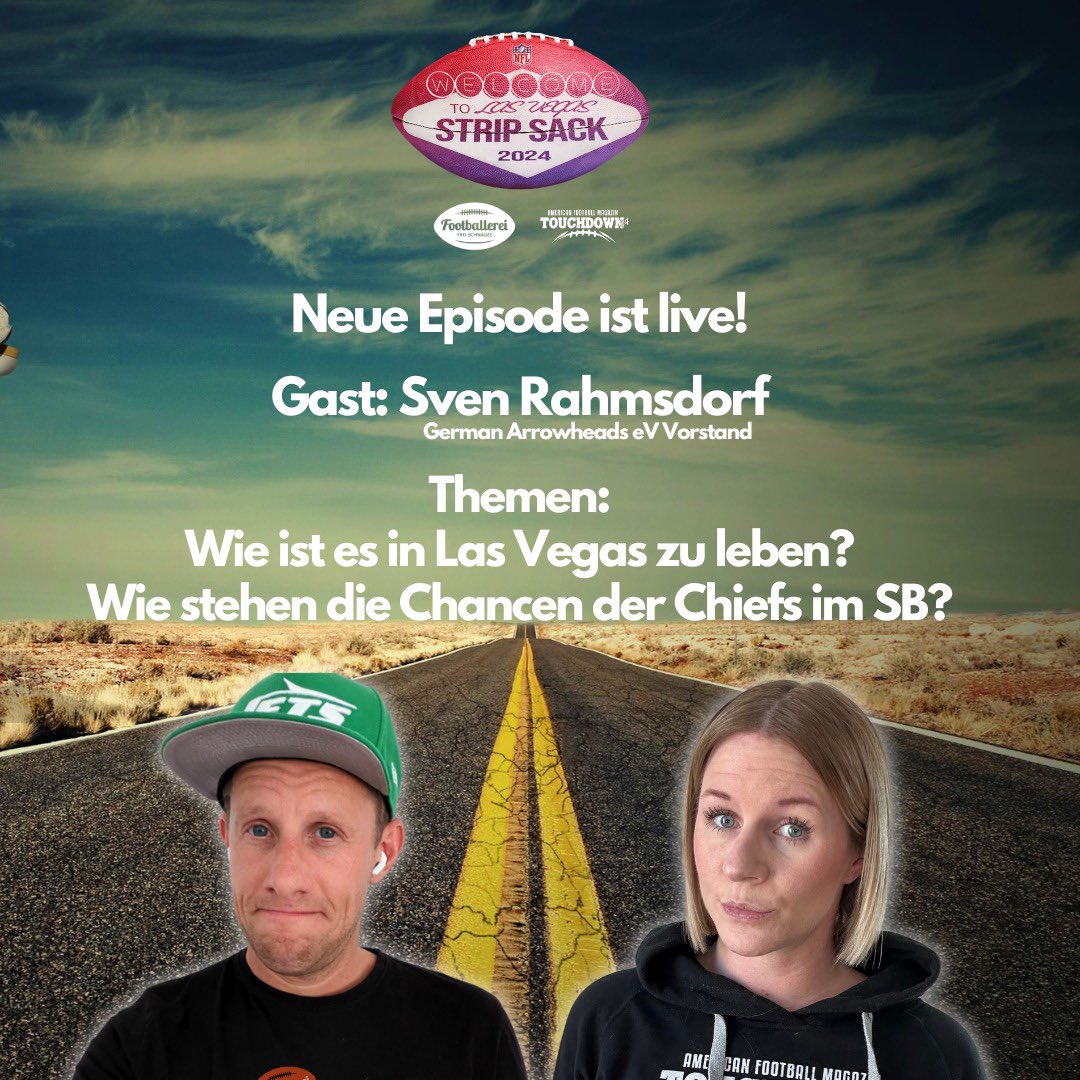 Out now - die neue Folge. Heute mit Sven von @GerArrowheadsEV 🎧 

Er selbst lebt in Las Vegas und kann daher ganz besondere Eindrücke mit uns und euch teilen. 

<a href="/Patrick_Aust/">Patrick Aust</a> <a href="/Touchdown24_Mag/">TOUCHDOWN24</a> <a href="/Footballerei/">Footballerei</a> 

Ab zu Spotify: 

open.spotify.com/episode/01T9sR…