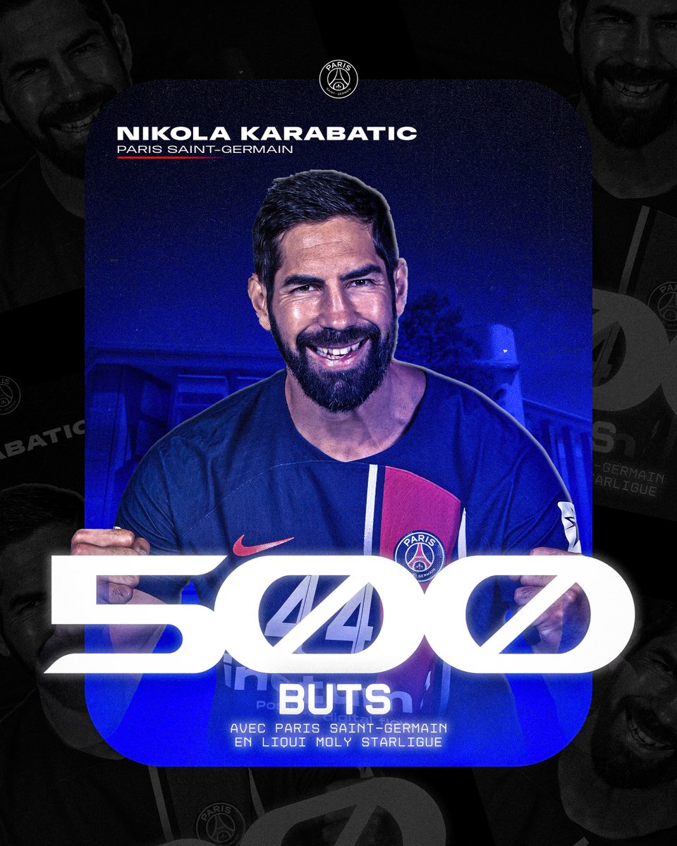 44' : Ça fait 500 buts en #LMS avec Paris pour @NKARABATIC !!! (37-21) #PSGCHA