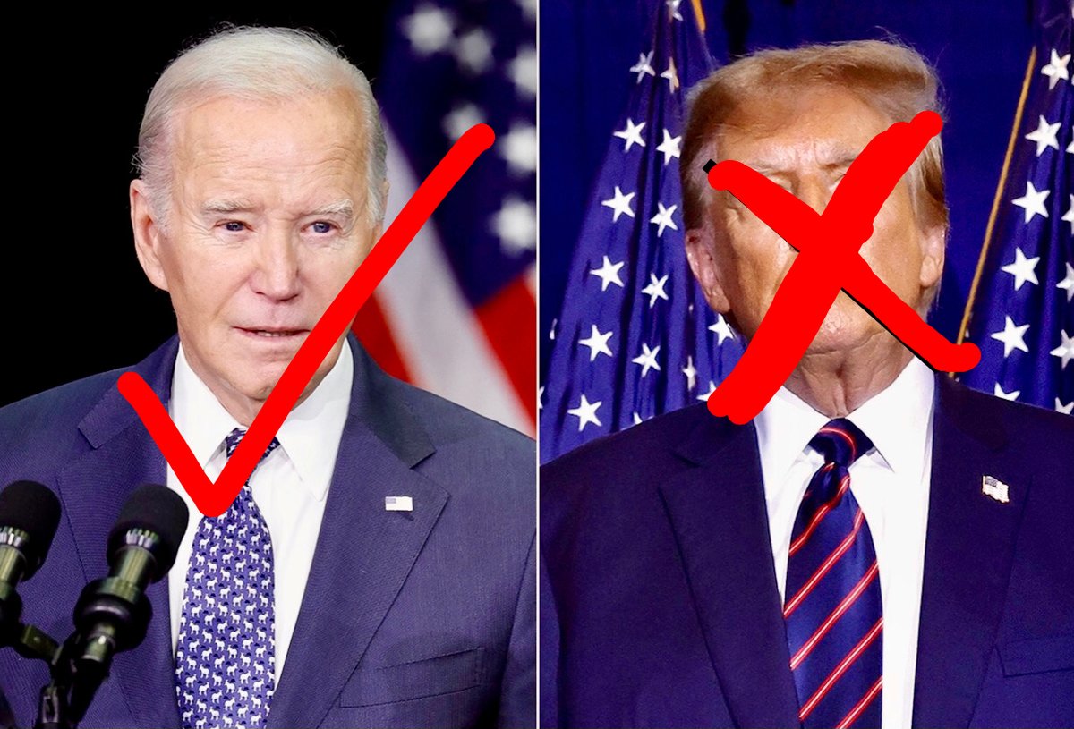 ProfessorAMuse's tweet photo. Biden is 81 and Trump is 77.

Given the choice between 2 old men, I choose the one that hasn't been impeached twice, doesn't have 90+ felonies in the courts against him, isn't an accused rapist or white supremacist, did not tell us to inject bleach in our bodies and didn't cause an insurrection or call for his VP to be hanged because he lost by tens of thousands of votes besides the other "important" policy issues and ability to get things done.