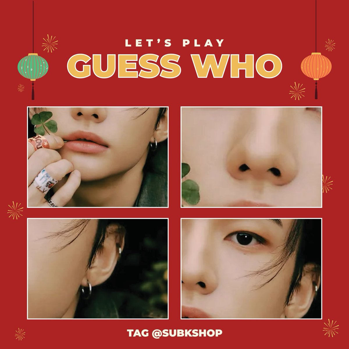 subkshop's tweet photo. Only one day left until Lunar New Year! Join the celebration with a game of GUESS WHO? - Year of the Dragon Edition! 🐉🧧
Drop your guesses in the comments ⬇️ and swipe left ⬅️ to unveil if you got it right! 🎉
#LunarNewYear #SUBKSHOP #SUBKSQUAD #SUBKpopChallenge https://t.co/aT2vMrvP9W
