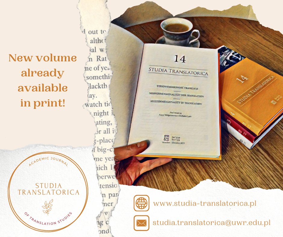 STranslatorica's tweet photo. The 14th volume of the journal "Studia Translatorica" is already available in print! 📙📖
#translation #translationstudies #interpreting #academicjournal https://t.co/fsmNNlcsoq