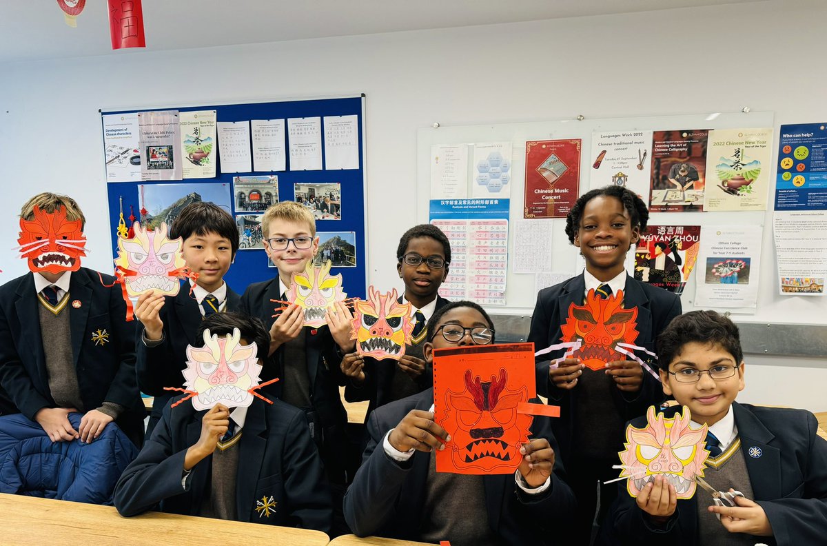ElthamCLang's tweet photo. Some of our Year 7 students made colourful dragon masks. Wish everyone a healthy and joyful New Year of the dragon! 🐲
@ElthamCollegeUK https://t.co/gLYUmpSWEV