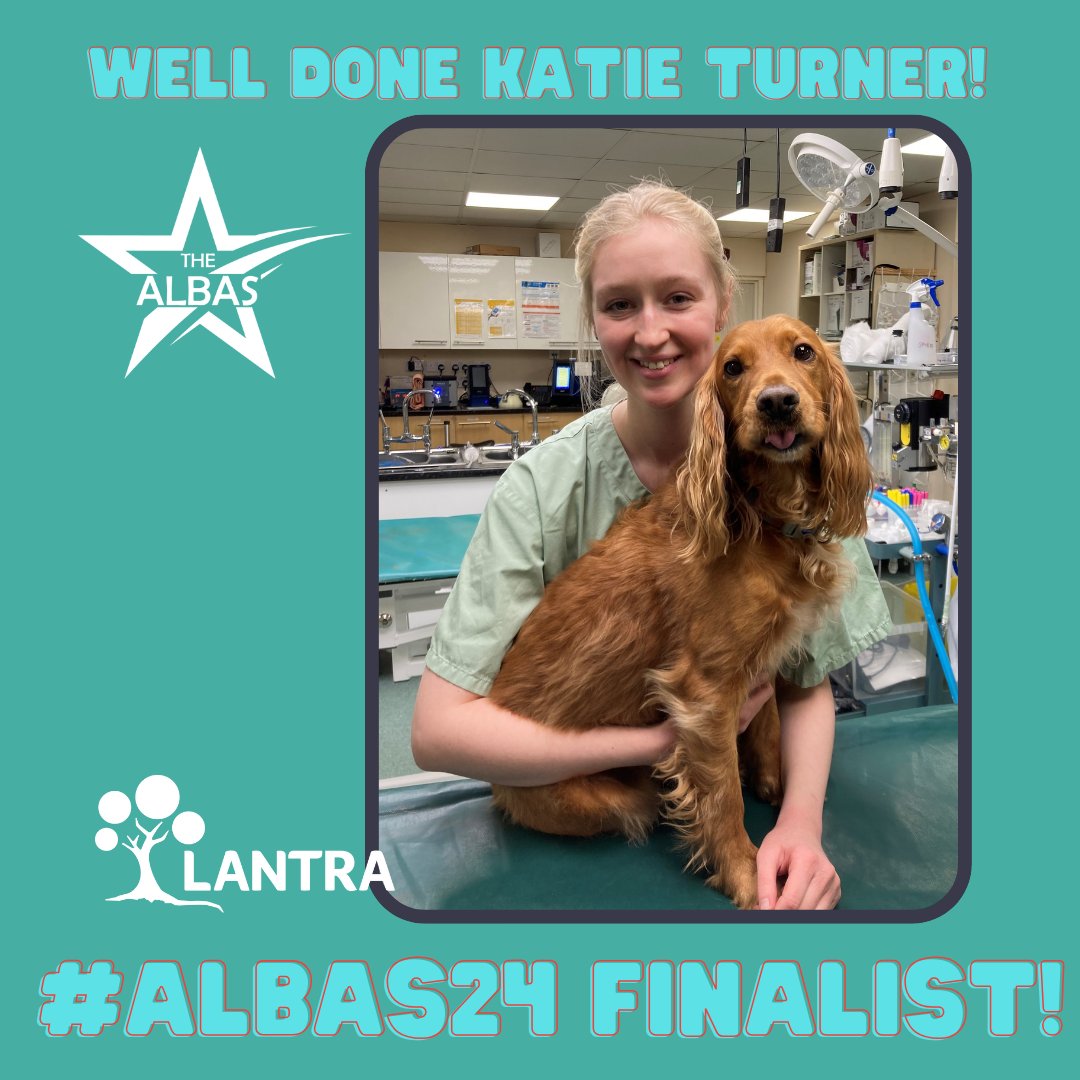 #Congrats to Katie Turner from #Perthshire, doing Diploma in #VeterinaryNursing at @SRUC while Student Veterinary Nurse at @TayValleyVets. Now finalist in #ALBAS24, so good luck in March Katie! scotland.lantra.co.uk/news/lantra-sc… #NatureBasedCareers
