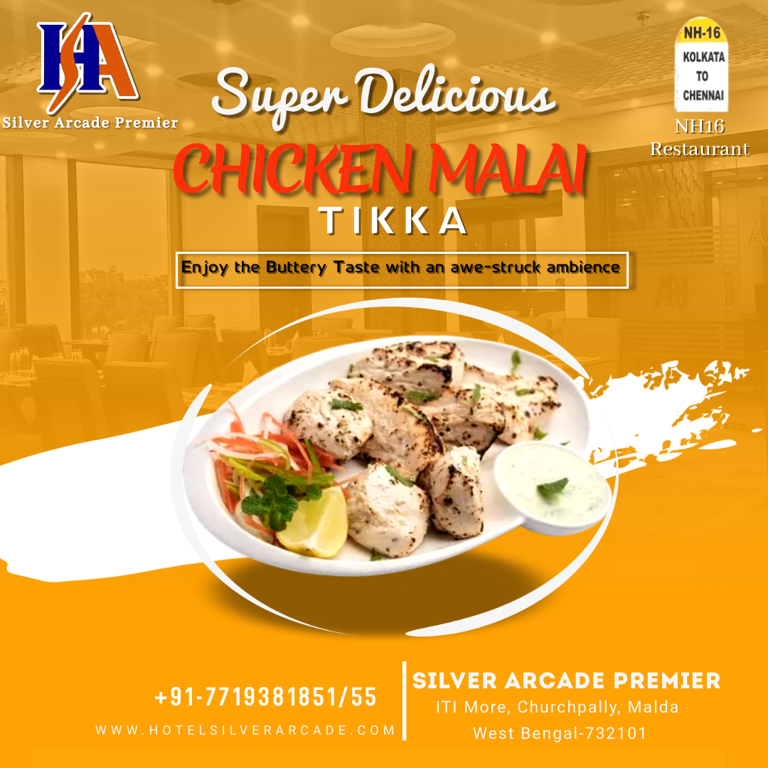 ArcadePremier's tweet image. Savor the symphony of flavors with our Chicken Malai Tikka at Silver Arcade Premier. Elevate your dining experience with a burst of high flavors and impeccable taste.
#silverarcadepremier #comfortroom #ambience #staycation #finedining #familytime #restaurant #Malda