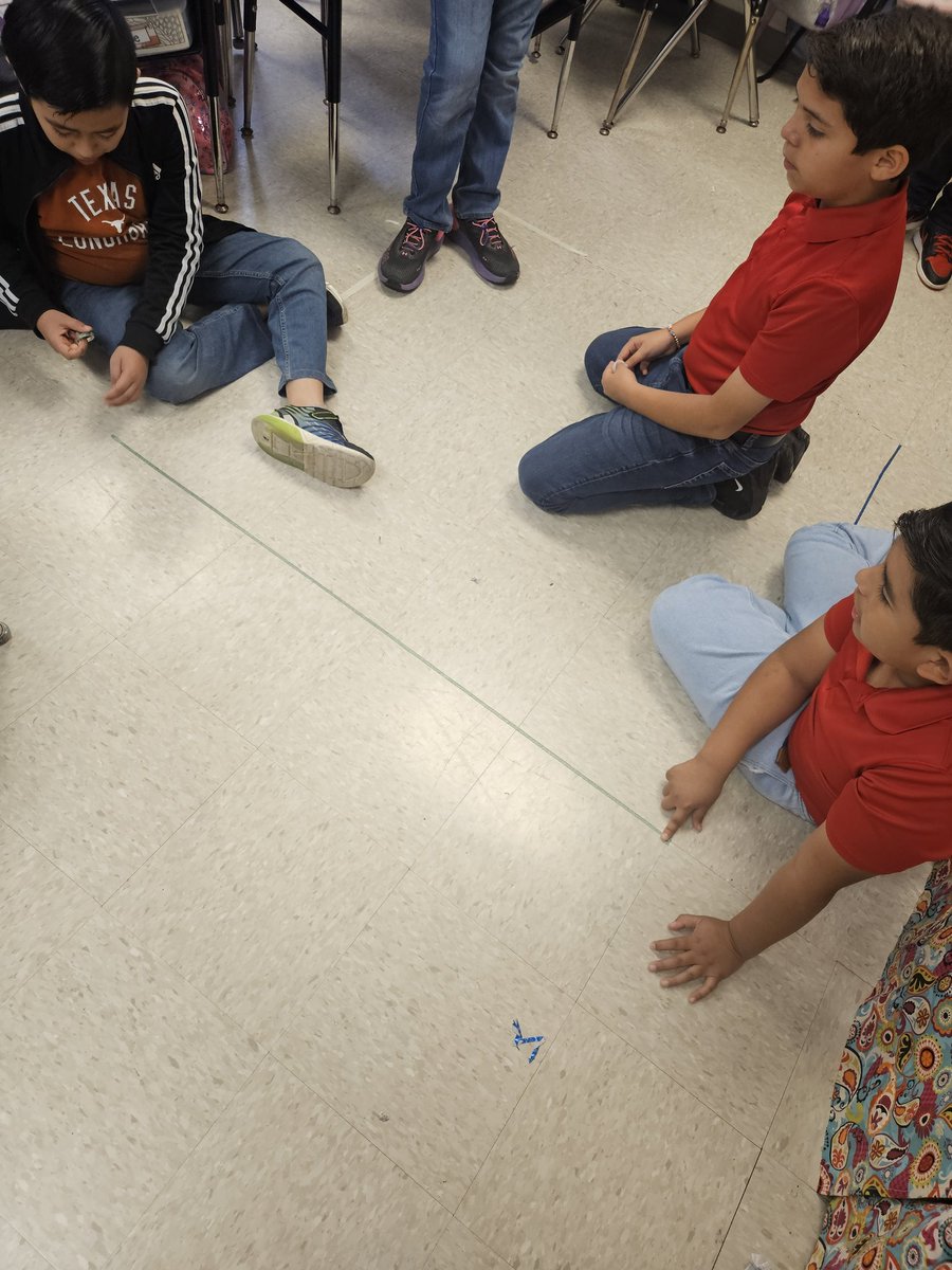 Klp_1111's tweet photo. Students worked together to create area and perimeter shapes in the classroom. They worked through misconceptions and had a blast with the activity. #oes #5th #blessedteacher https://t.co/blUdNEucFn
