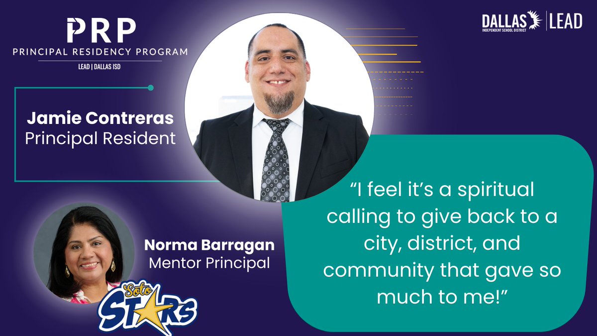 LEAD DallasISD (@lead_dallasisd) on Twitter photo 🌟Meet Principal Resident Jamie Contreras!🌟
A proud product of Dallas ISD with 21 years of dedicated service. <a href="/JContrerasPR/">Jamie Contreras</a>'s commitment to his community shines bright. Inspired by the impact of Dallas ISD educators, he’s driven to give back to the place that shaped him! #LEAD 🌟Meet Principal Resident Jamie Contreras!🌟
A proud product of Dallas ISD with 21 years of dedicated service. <a href="/JContrerasPR/">Jamie Contreras</a>'s commitment to his community shines bright. Inspired by the impact of Dallas ISD educators, he’s driven to give back to the place that shaped him! #LEAD