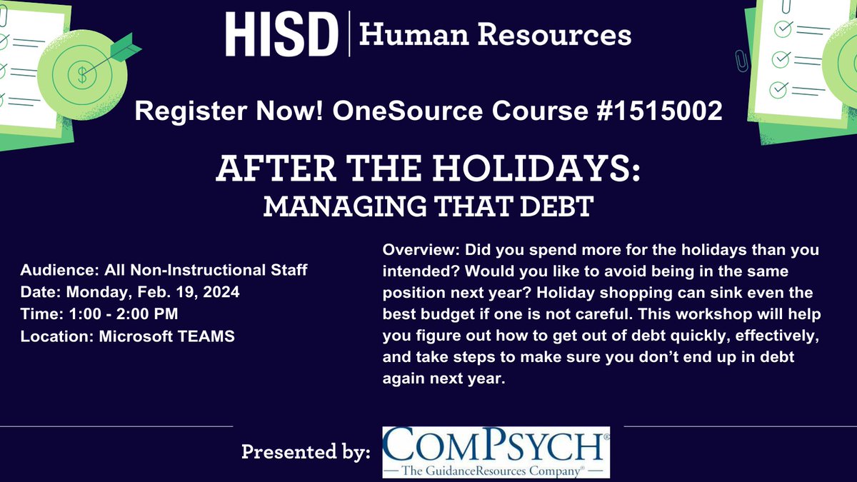Don't miss out on this PD opportunity for non-instructional staff! @TeamHISD #StaffPDday