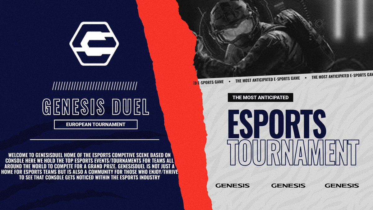 🚨GenesisDuel Season 1🚨

Don’t miss out on a new tournament, with new faces, and whole new format! 

- 3 Stage Format (Qualifiers, Groups, Playoffs)
- 16/24 Teams
- £30 Entry Fee
- £600-850 Prize Pool
- Professional casts 

Join today and register your team📝