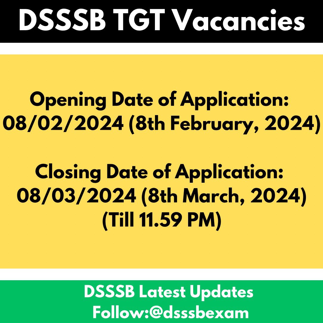 DSSSB EXAM (@dsssbexam) on Twitter photo Apply Now: dsssbonline.nic.in Apply Now: dsssbonline.nic.in