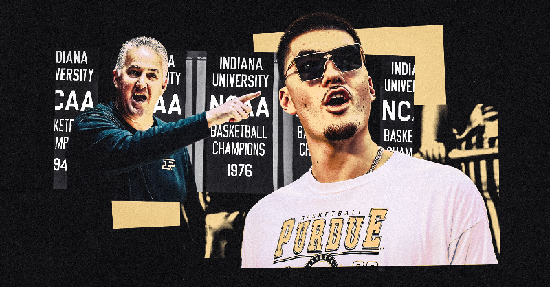 TheAthletic's tweet photo. New bloods, blue bloods ... Is Purdue becoming the epicenter of Hoosier State hoops?

The Boilermakers’ lack of titles long has been the line of demarcation between the programs. Could a deep 2024 Tournament run change that? ⤵️
