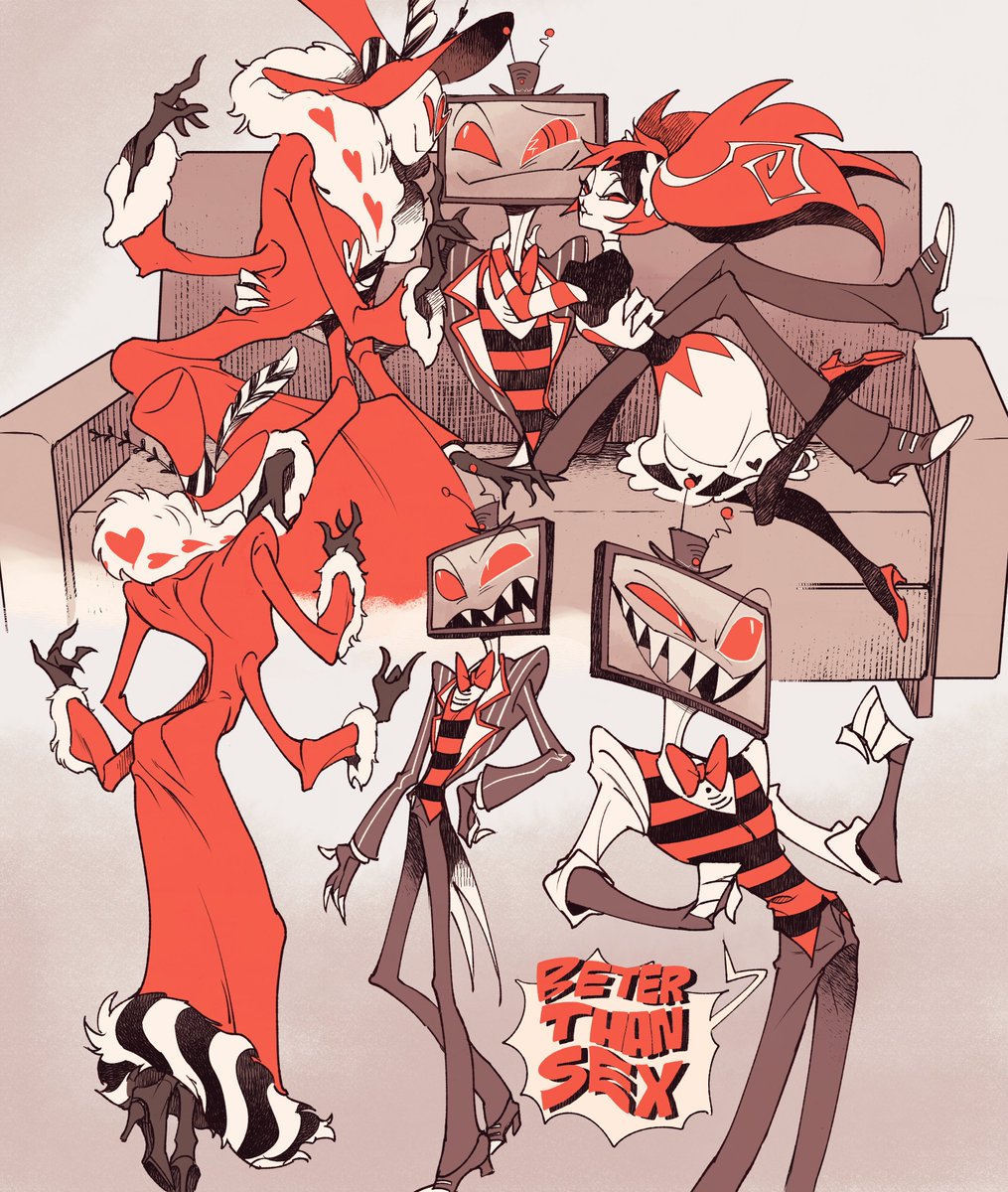 ヴォックス達とアラスターばっかり描いてる Vees仲良くて好き