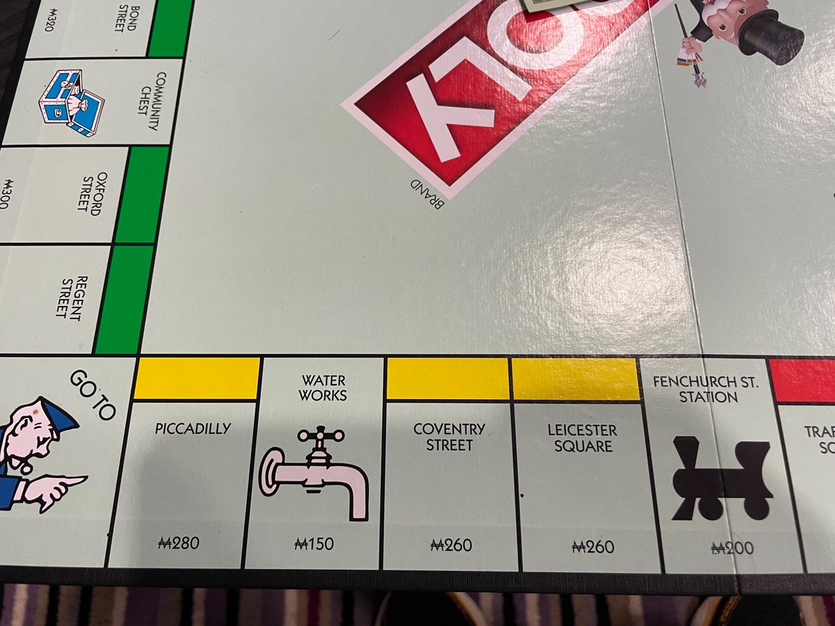 Emergency!! British Monopoly has different property names