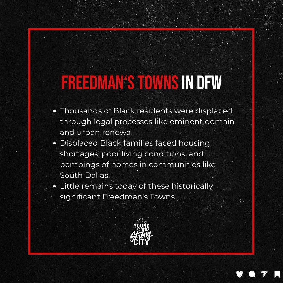 YLSCmovement's tweet photo. More on the history of Freedman's Towns in Dallas.
Follow YLSC for more insights and join the movement.
โก๏ธ https://t.co/VTRdpd2O99
#YLSCMovement #dallashistory #blackhistorymonth https://t.co/ASTU1cbr9s