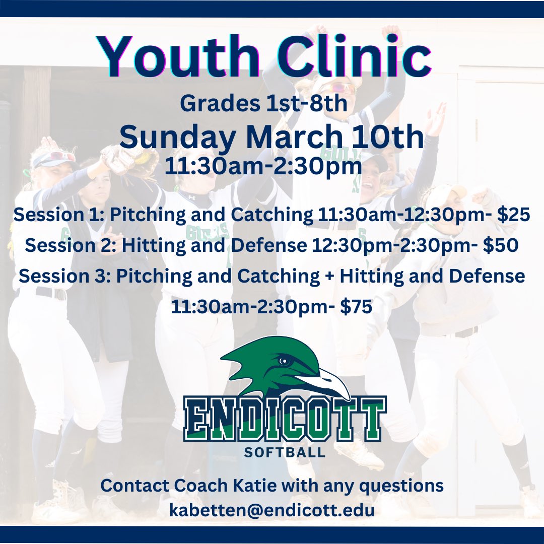 🚨Youth Clinic Alert🚨

Join us for a fun day on Sunday March 10th!

Open to grades 1st-8th

➡️ Link to sign up: forms.gle/dE3m2YqkUXfvrV…