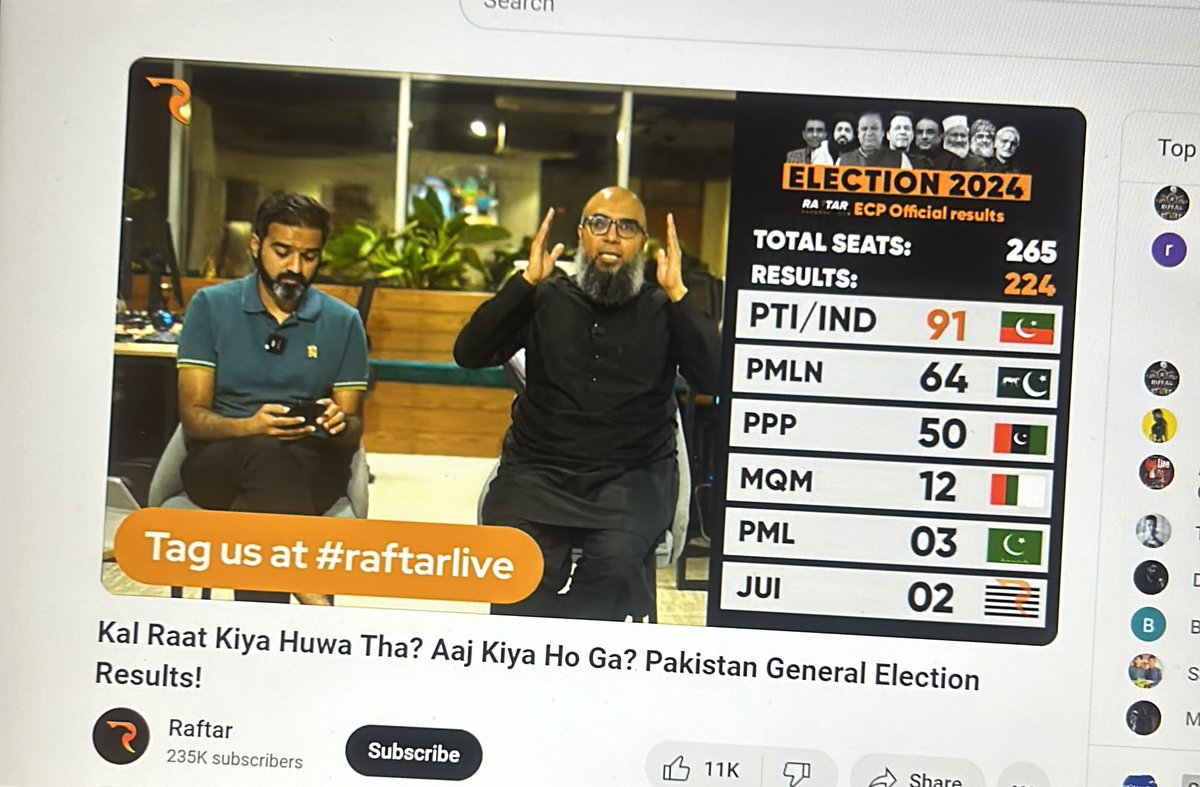 Hello Guys @raftardotcom You guys are doing great job .. I am from India and was waiting for your live Today … Last Night saw your live till 3AM… Great Work with good Humour… Thanks for Making simple and interesting The Great Pakistani Election Drama .. #raftarlive