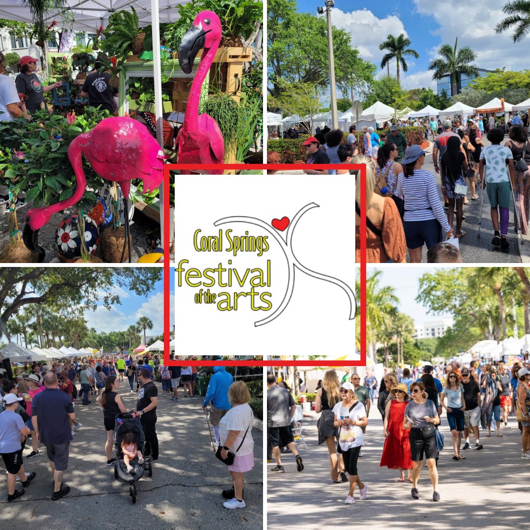 csfoa1's tweet photo. The Coral Springs Festival of the Arts is back for its 18th Annual celebration! Get ready for another unforgettable weekend packed with art, crafts, delicious food, and entertainment from all around. Save the dates: Saturday, March 16th and Sunday, March 17th, 2024 https://t.co/q6VlBRyKGp