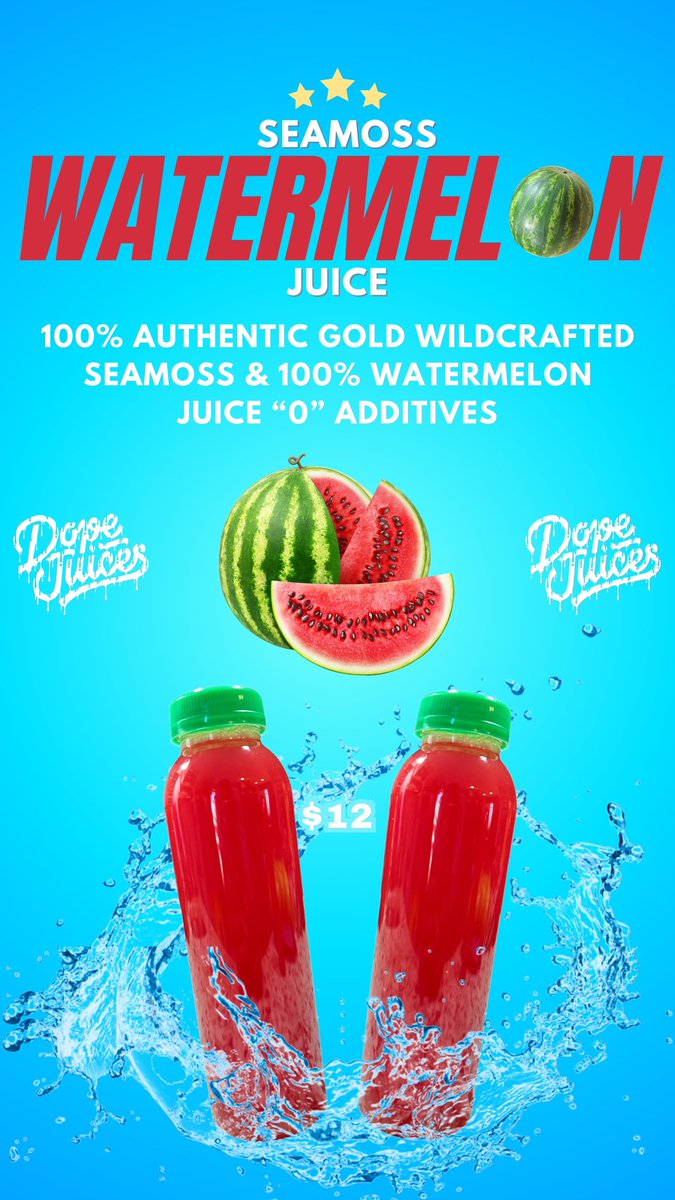 Seamoss Watermelon Juice 

#SeamossWatermelonJuice 

#seamoss #seamossdrink #watermelonjuice #watermelonseamoss #healthiswealth #healthylifestyle #watermelon #watermelon🍉 #h3o2 #h3o2water #stayhydrated #epodosmidetoxbar #epodosmi #100percentjuice #noadditives #alwaysfresh #fyp