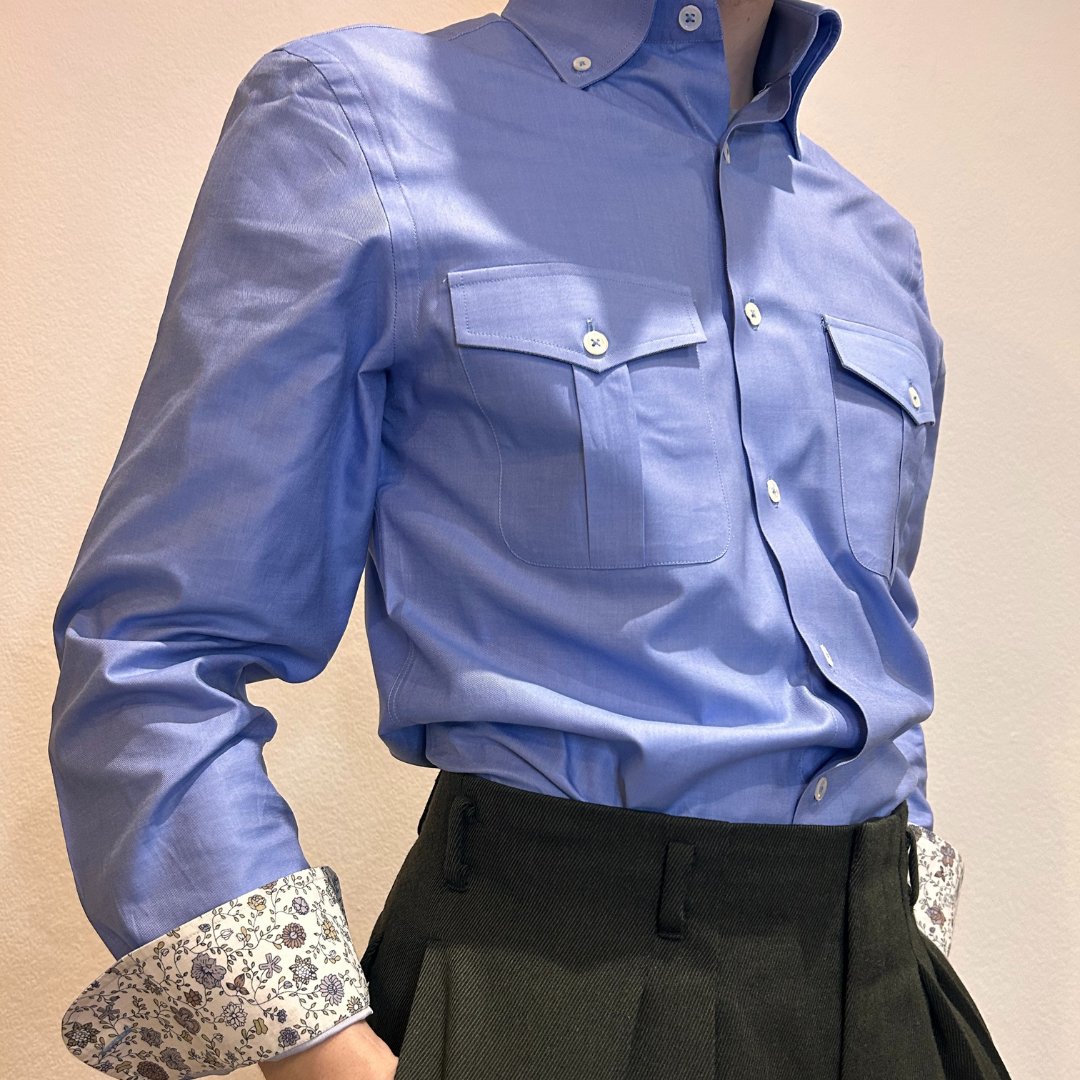 Your shirt your way ✨ the opportunities are endless to create your ideal shirt. We are loving this one in blue with floral cuffs and pleated button patch pockets 

#bespokesuit #bespoketailoringuk #customsuits #customtailoring #businesssuit #businesswear #bespokeshirt
