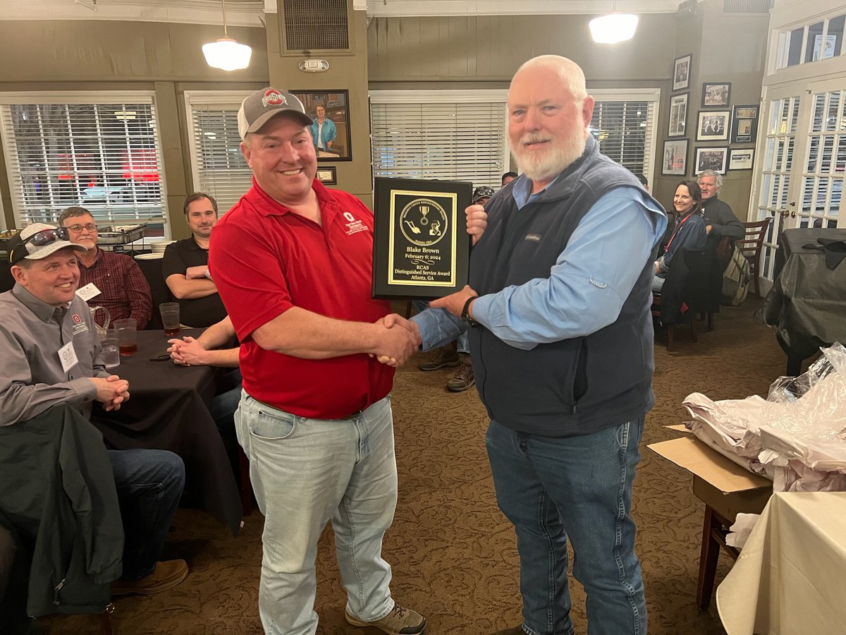 Congratulations to Blake Brown on receiving the 2024 Research Center Administrators Society (RCAS) Distinguished Service Award. He has been a member of the RCAS for 25 years, and currently is chairman of the site selection committee . A very well-deserved award.